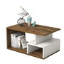 Hanah Home Mesa de café Arte 2042 nogal oscuro y blanco